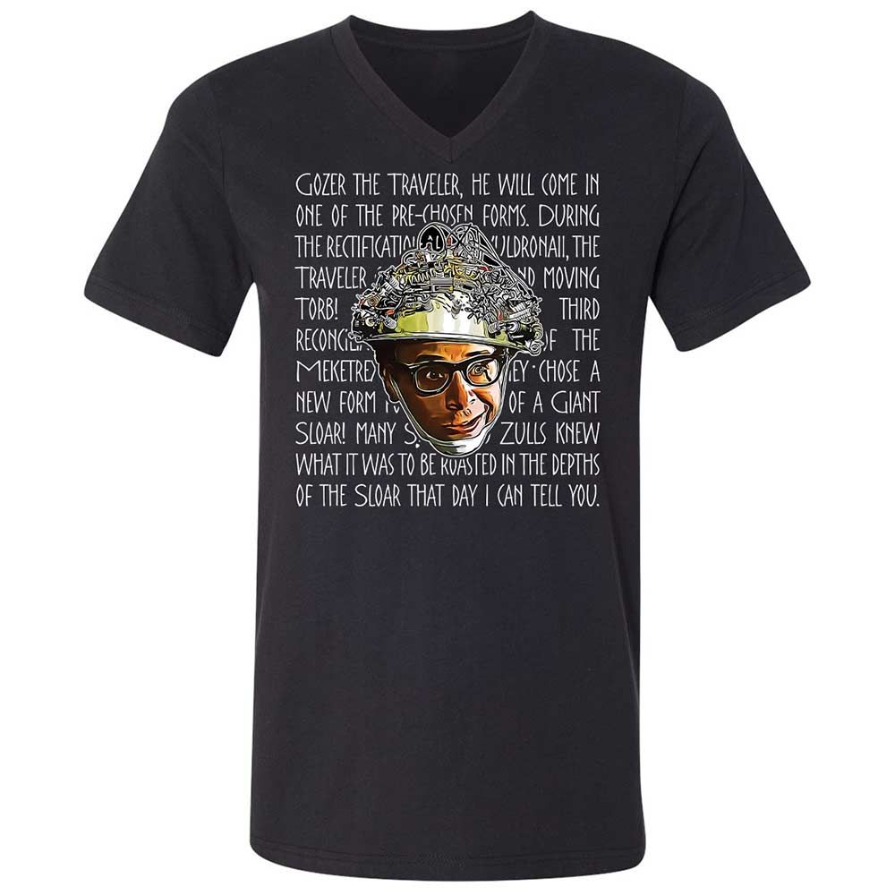 Unisex V-Neck T-Shirt - W1X6DM6J - Black - 1