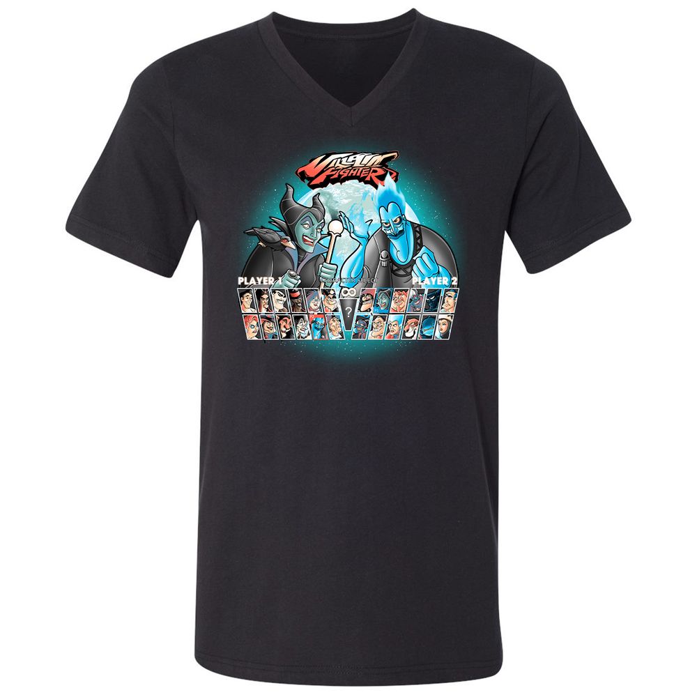 Unisex V-Neck T-Shirt - 8XSZQCSQ - Black - 1