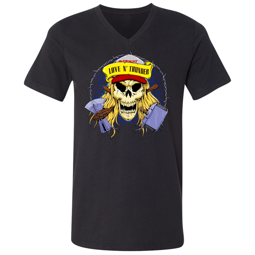 Unisex V-Neck T-Shirt - QT1H9JAL - Black - 1