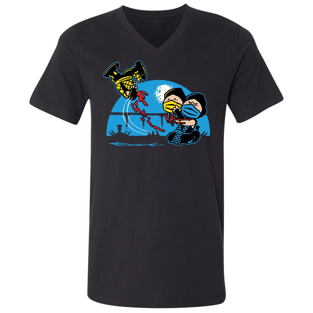 Unisex V-Neck T-Shirt - RCGBQWD8 - Black - 1