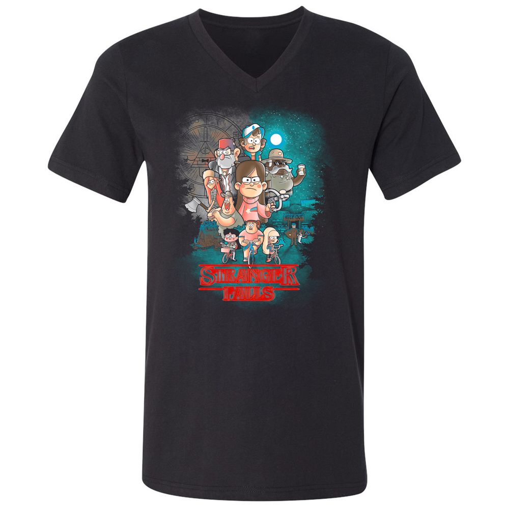 Unisex V-Neck T-Shirt - JCPJSFLS - Black - 1