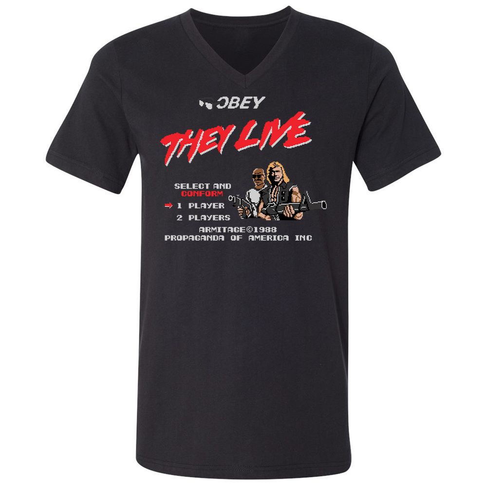 Unisex V-Neck T-Shirt - PZPZ2CQV - Black - 1