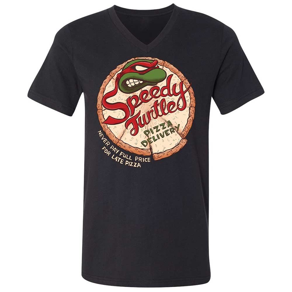 Unisex V-Neck T-Shirt - QTH6DN98 - Black - 1