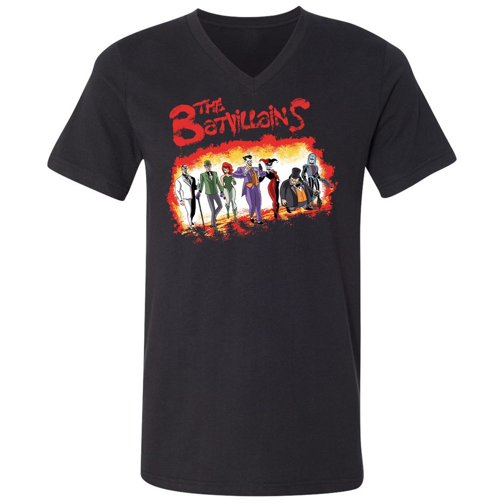 Unisex V-Neck T-Shirt - 447U6RXJ - Black - 1