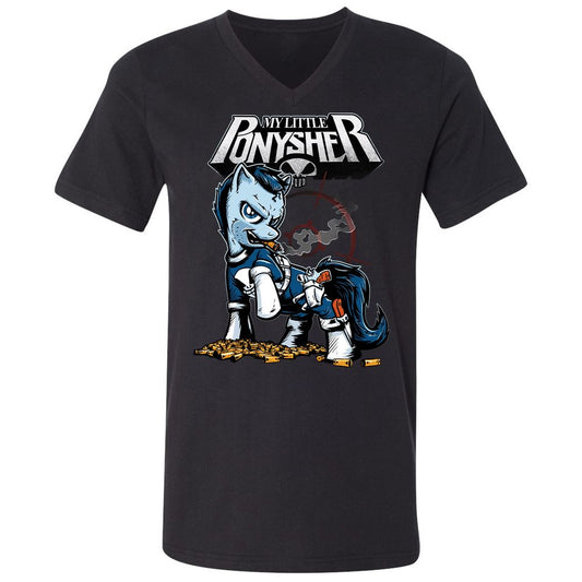 Unisex V-Neck T-Shirt - C67L1ZFV - Black - 1