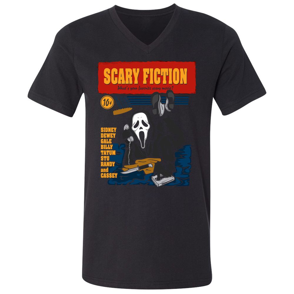 Unisex V-Neck T-Shirt - F9CJXN3E - Black - 1