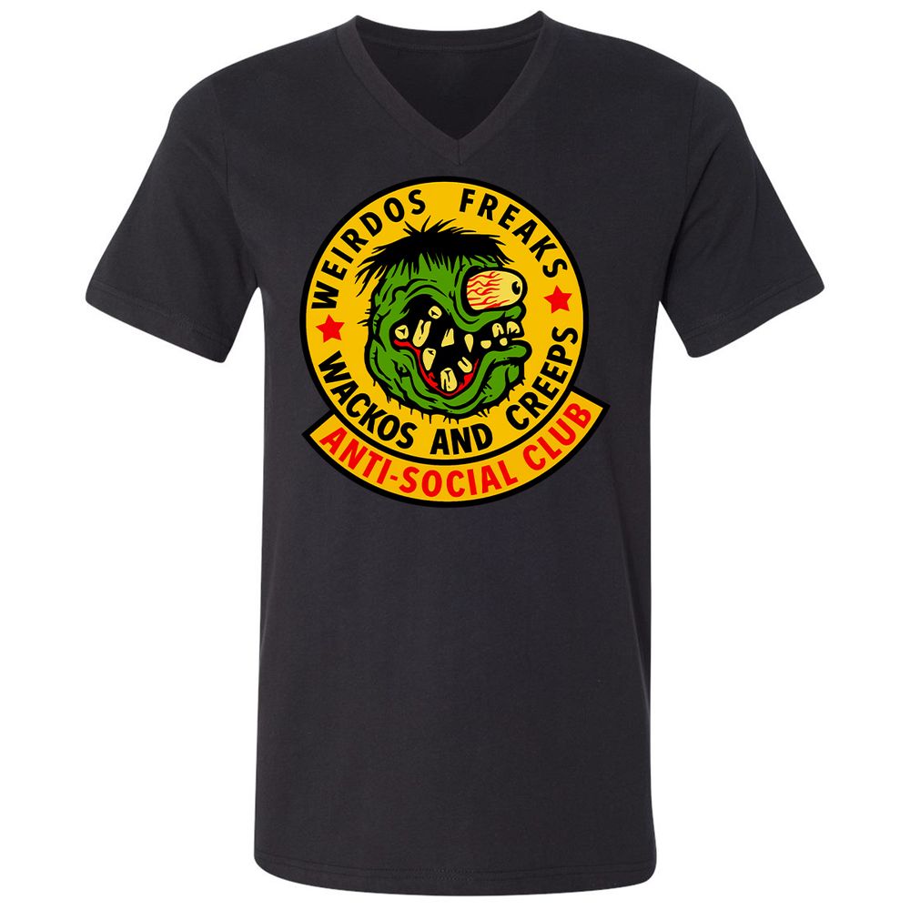Unisex V-Neck T-Shirt - LLQJZC35 - Black - 1