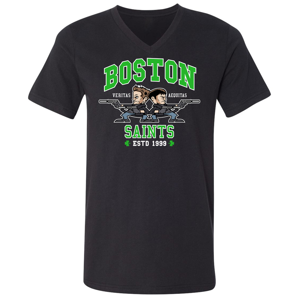 Unisex V-Neck T-Shirt - 3KBJWPQ1 - Black - 1