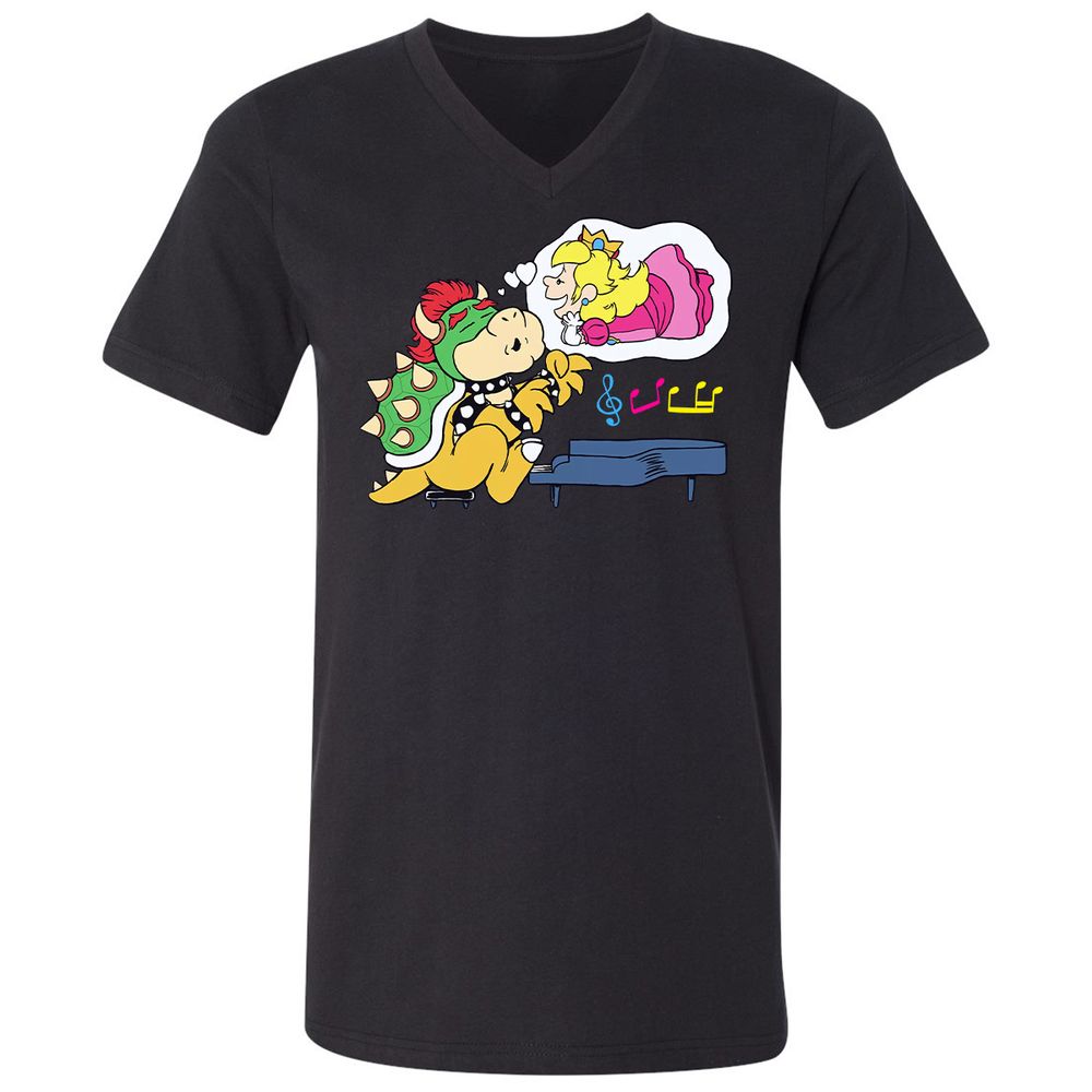 Unisex V-Neck T-Shirt - T8YECF72 - Black - 1