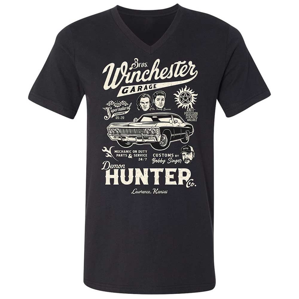 Unisex V-Neck T-Shirt - JQEEAHY8 - Black - 1