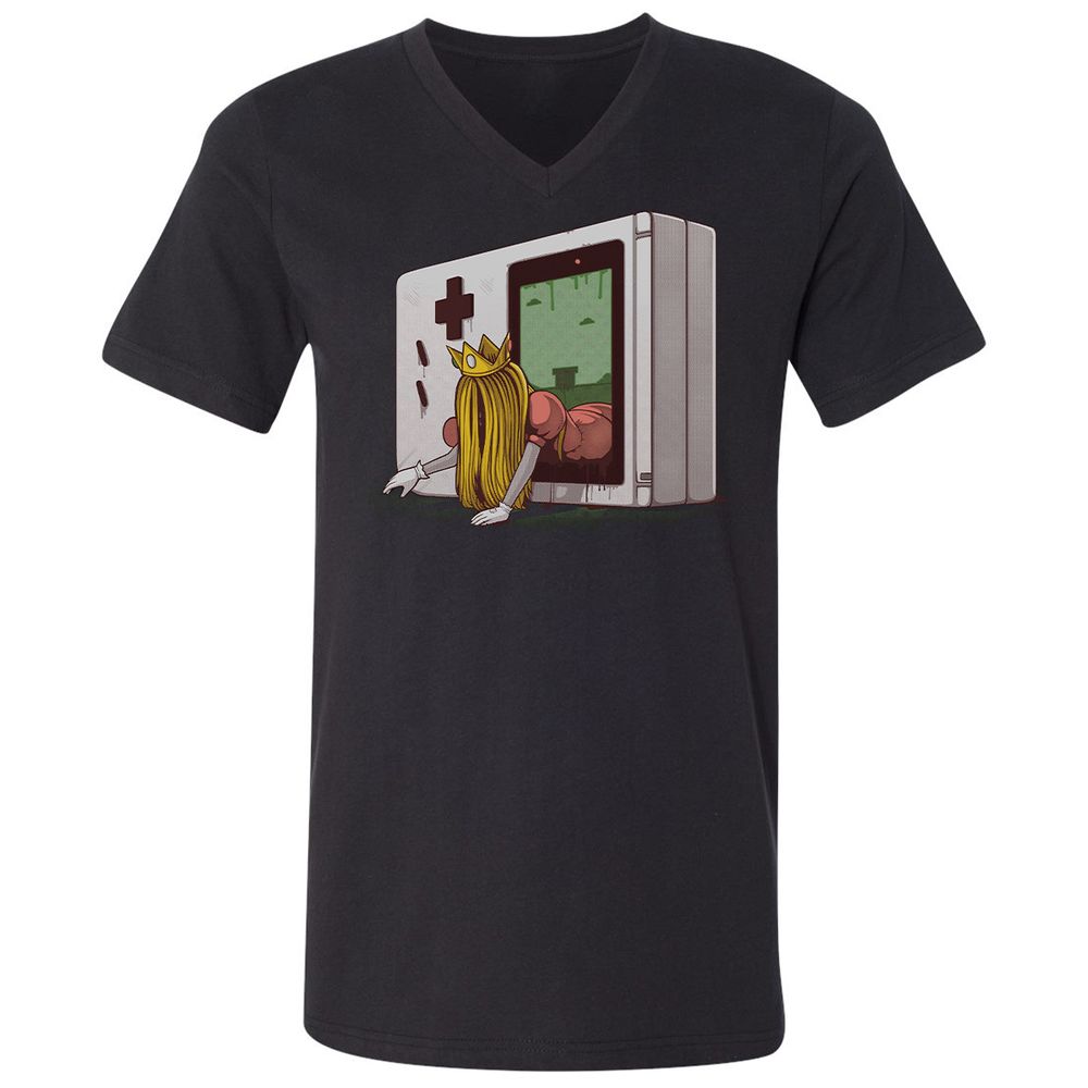Unisex V-Neck T-Shirt - 56XWS7CM - Black - 1