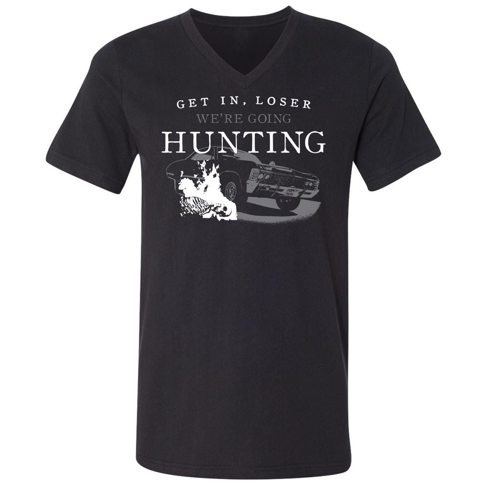 Unisex V-Neck T-Shirt - ZN4M87M7 - Black - 1