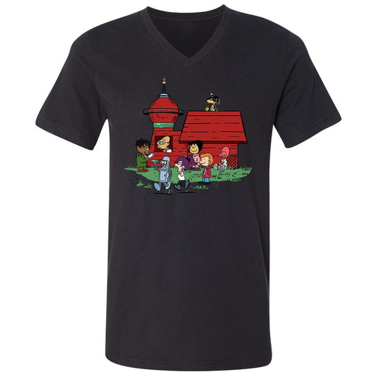 Unisex V-Neck T-Shirt - LR7TVRAB - Black - 1