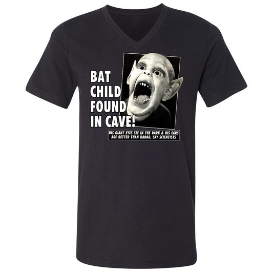 Unisex V-Neck T-Shirt - UX4LJ6QZ - Black - 1