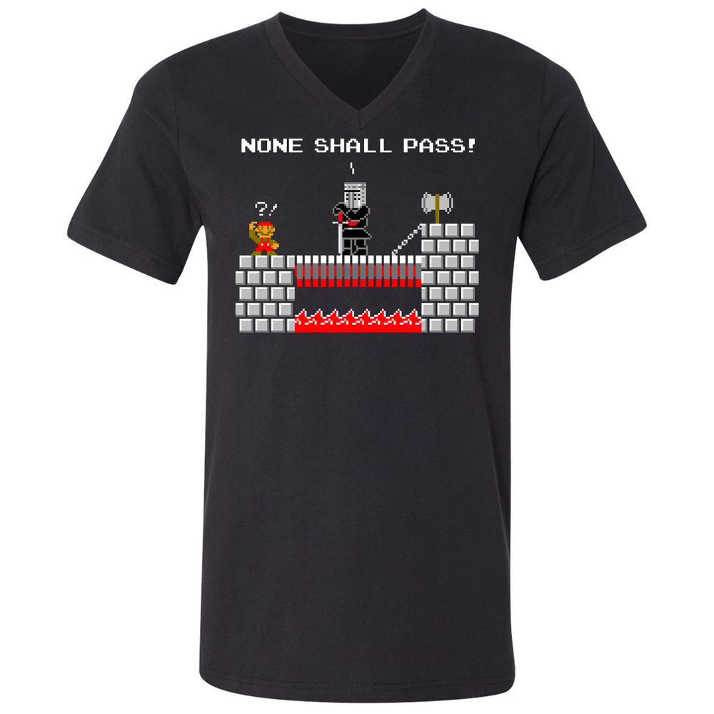 Unisex V-Neck T-Shirt - QQPRUQWP - Black - 1
