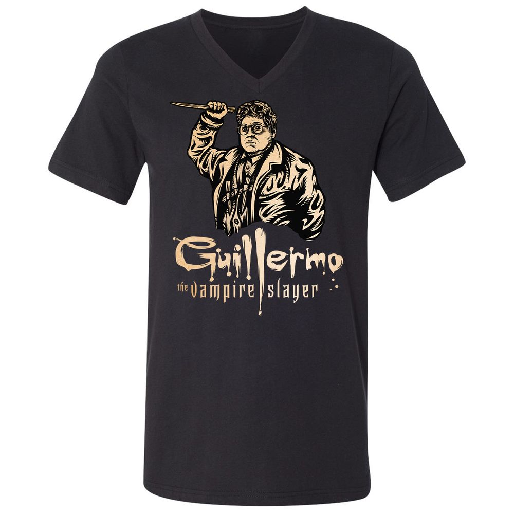 Unisex V-Neck T-Shirt - 8GD1ZBD8 - Black - 1