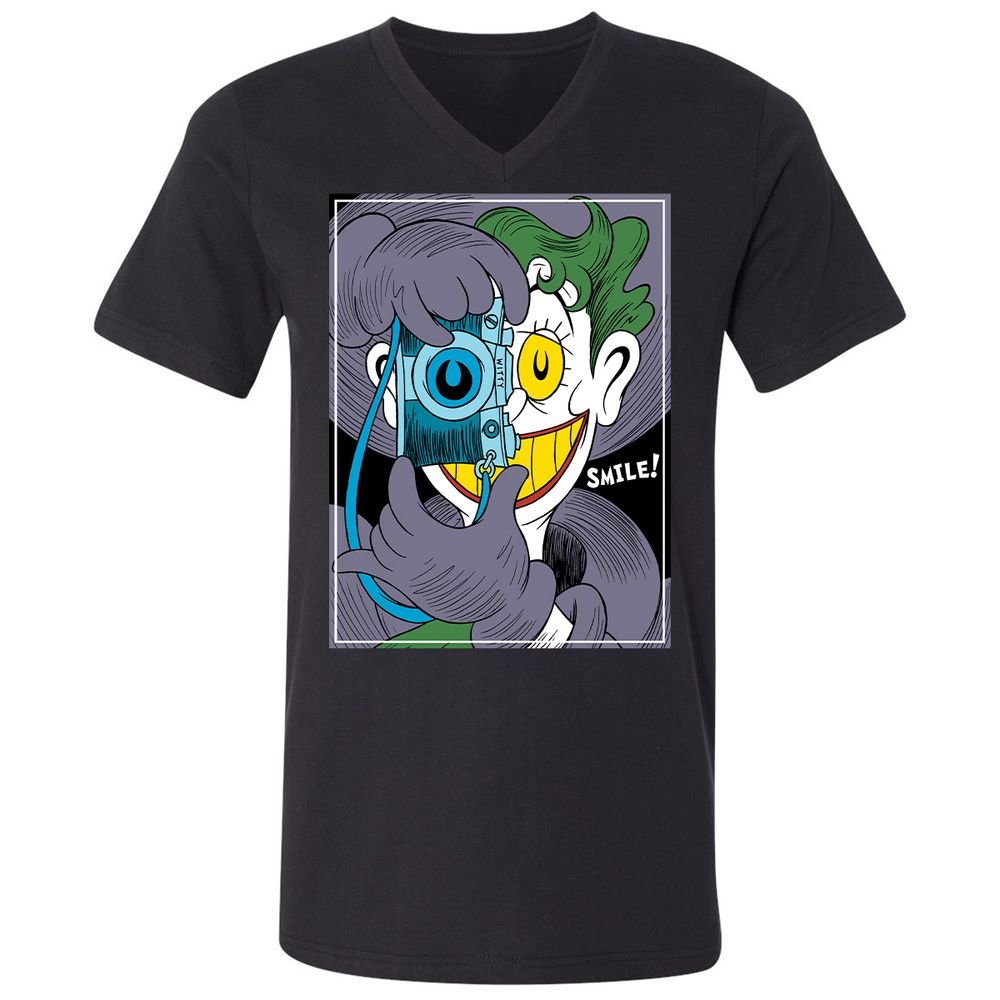 Unisex V-Neck T-Shirt - 6TDVBLV7 - Black - 1