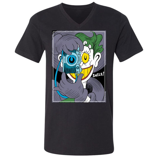 Unisex V-Neck T-Shirt - 6TDVBLV7 - Black - 1