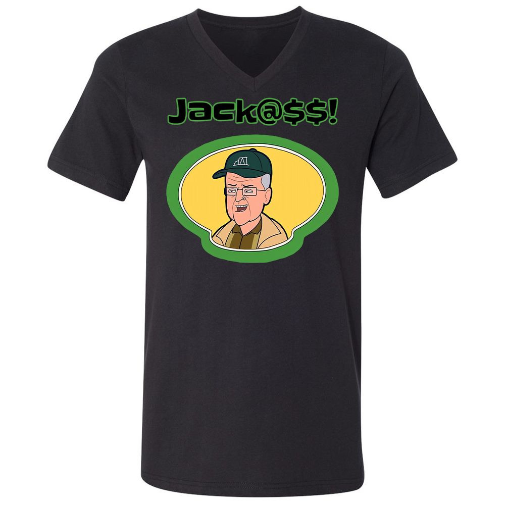 Unisex V-Neck T-Shirt - X6ARJA49 - Black - 1