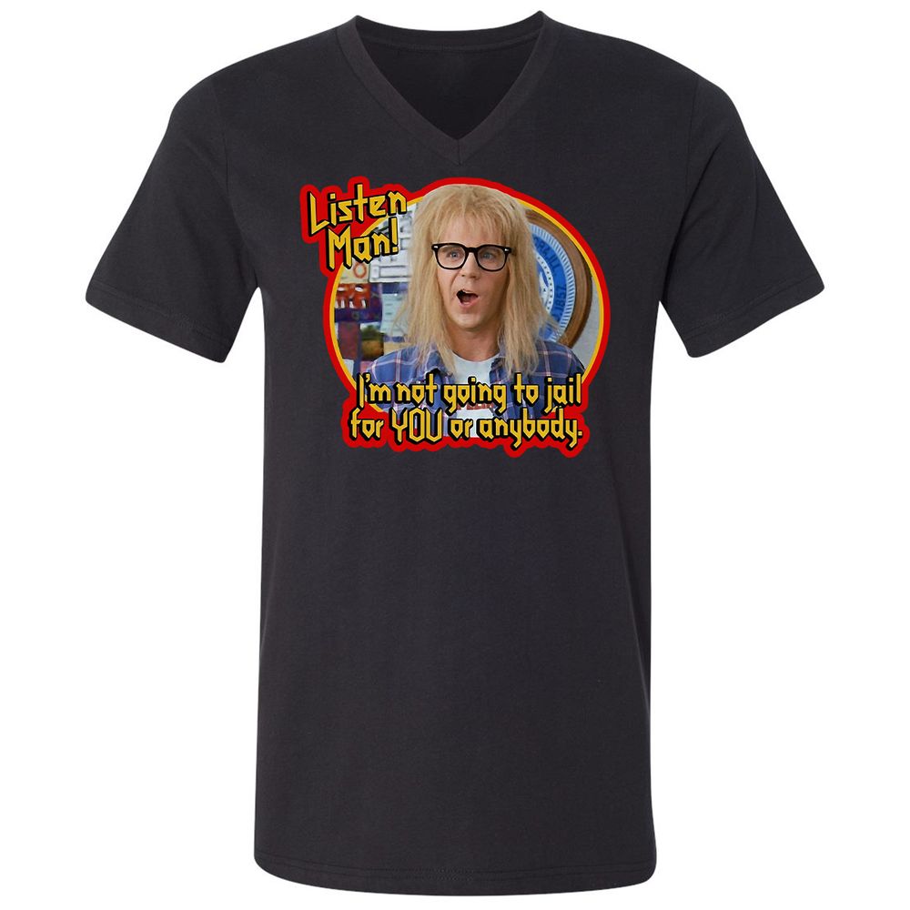 Unisex V-Neck T-Shirt - C4KL83RS - Black - 1