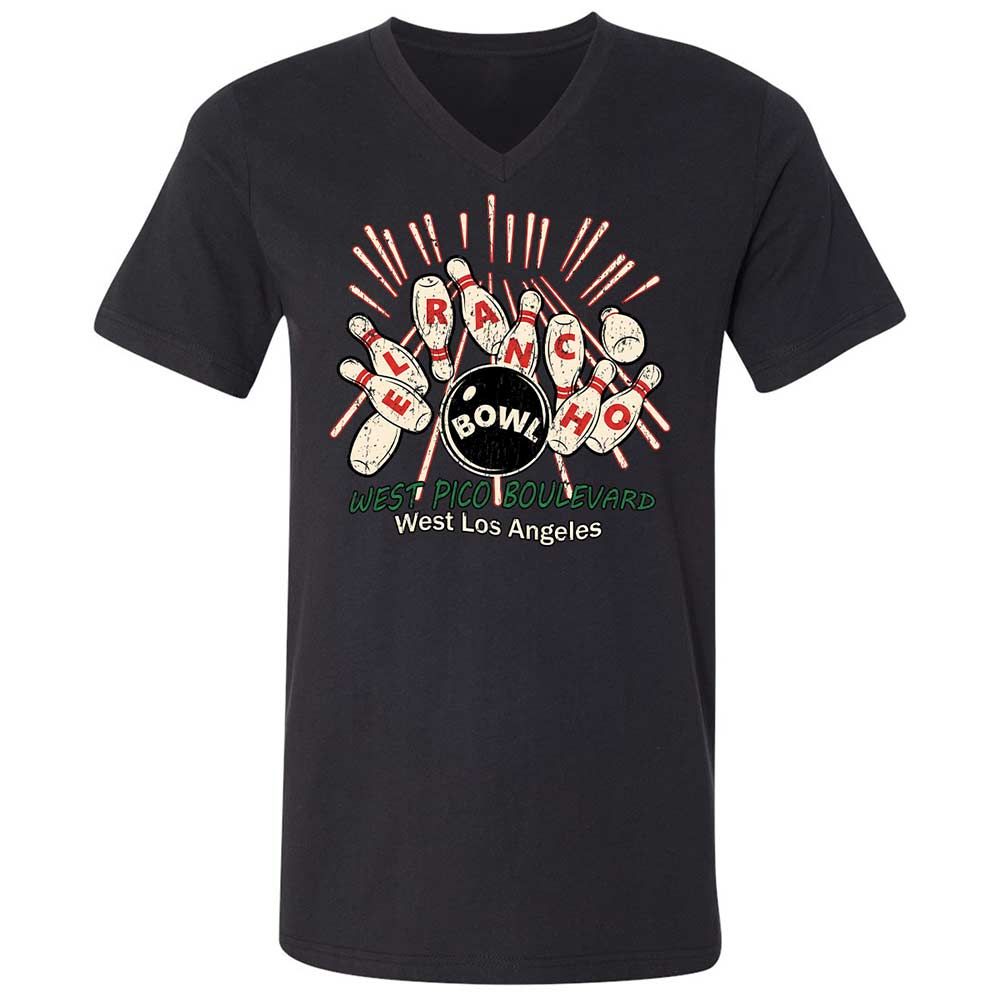 Unisex V-Neck T-Shirt - C5VAMVBX - Black - 1