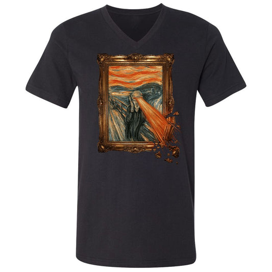 Unisex V-Neck T-Shirt - T6C52GF8 - Black - 1