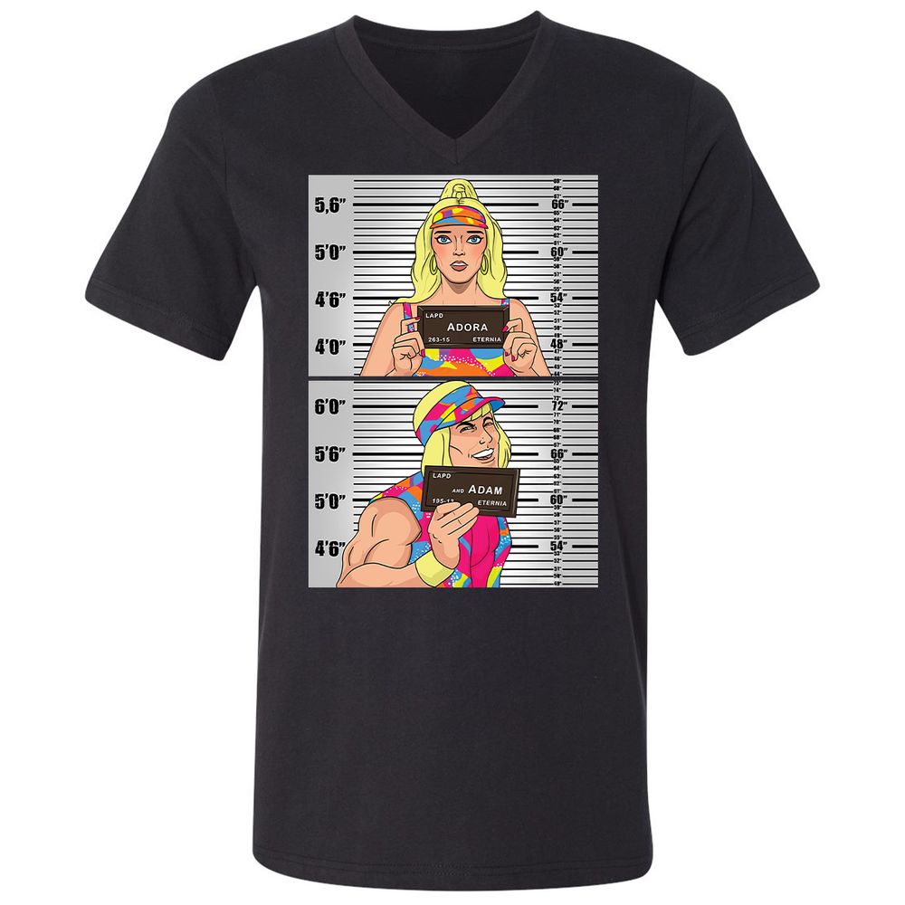 Unisex V-Neck T-Shirt - 3FV6U3B2 - Black - 1