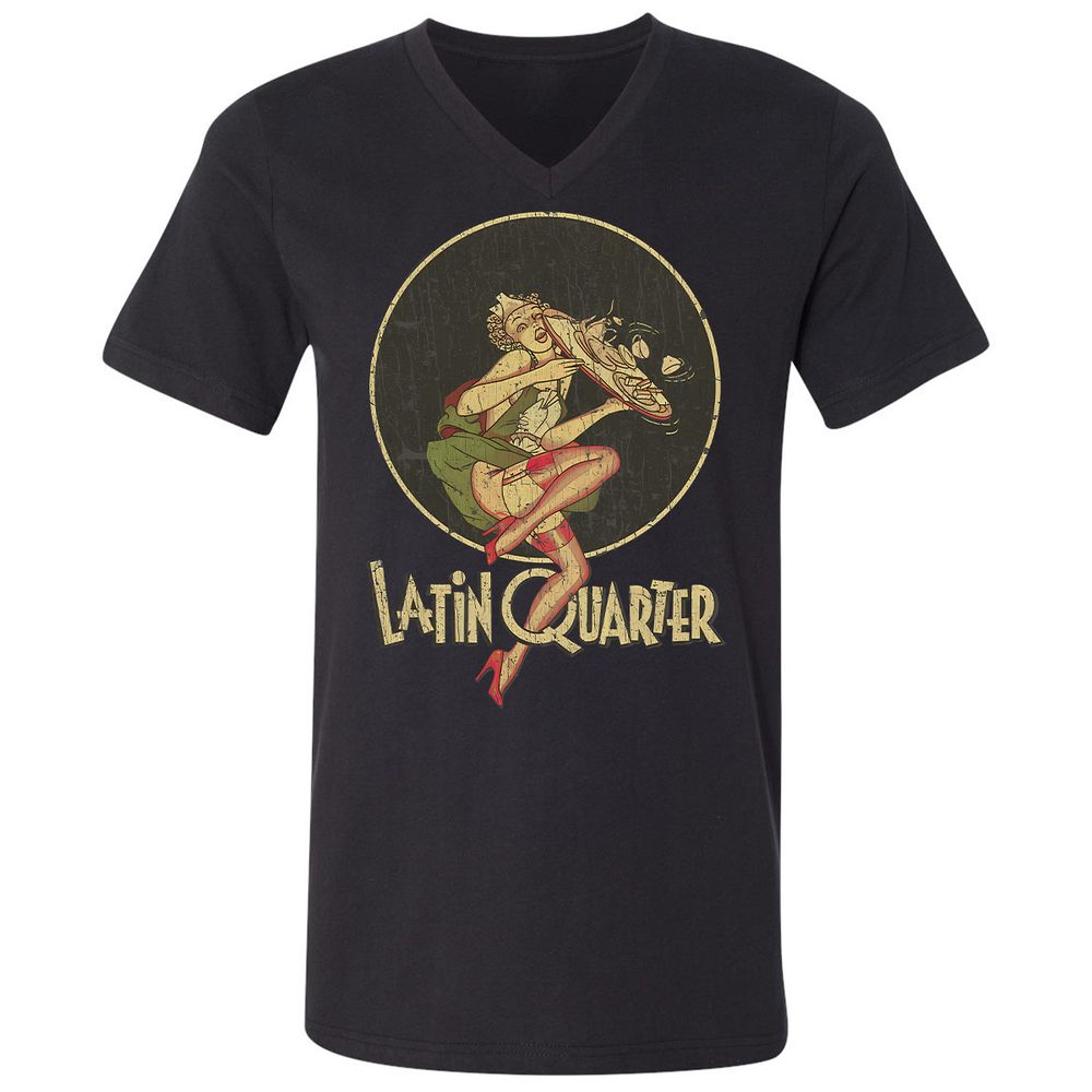 Unisex V-Neck T-Shirt - 5RU775VE - Black - 1
