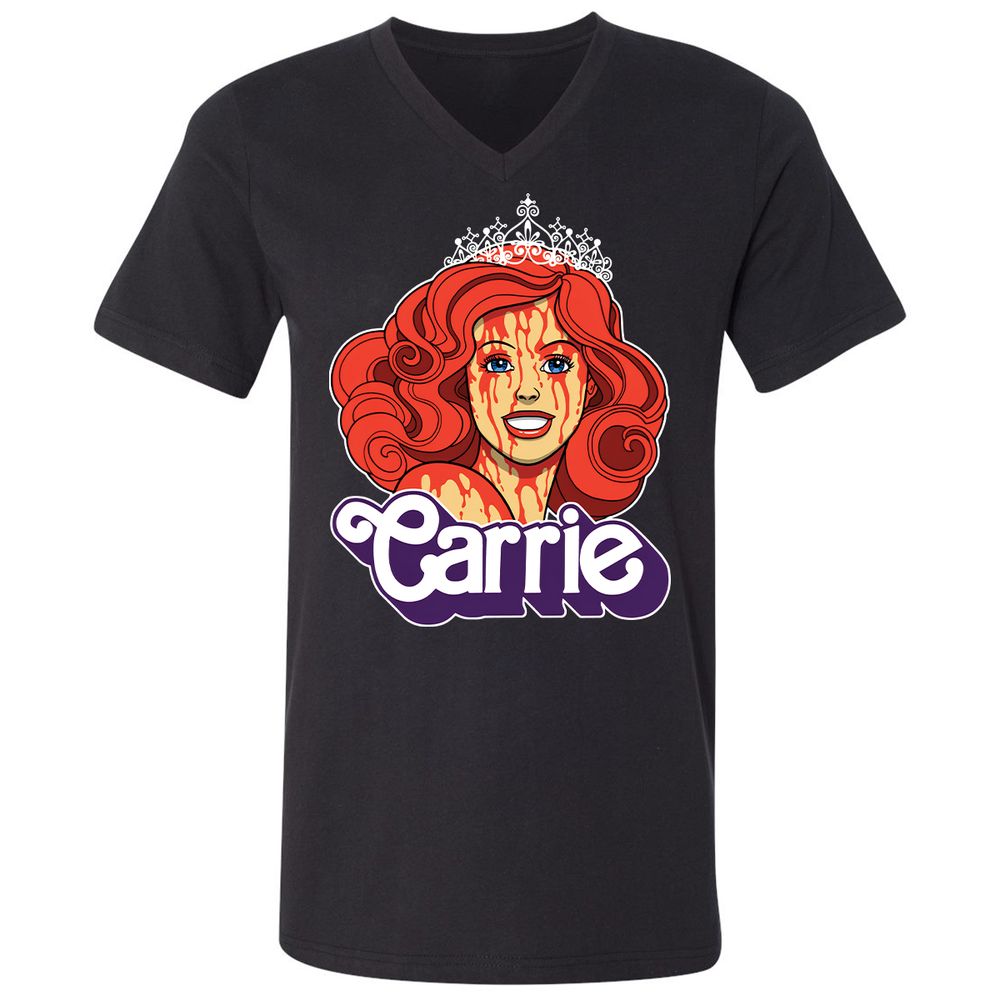 Unisex V-Neck T-Shirt - L96CBNHK - Black - 1
