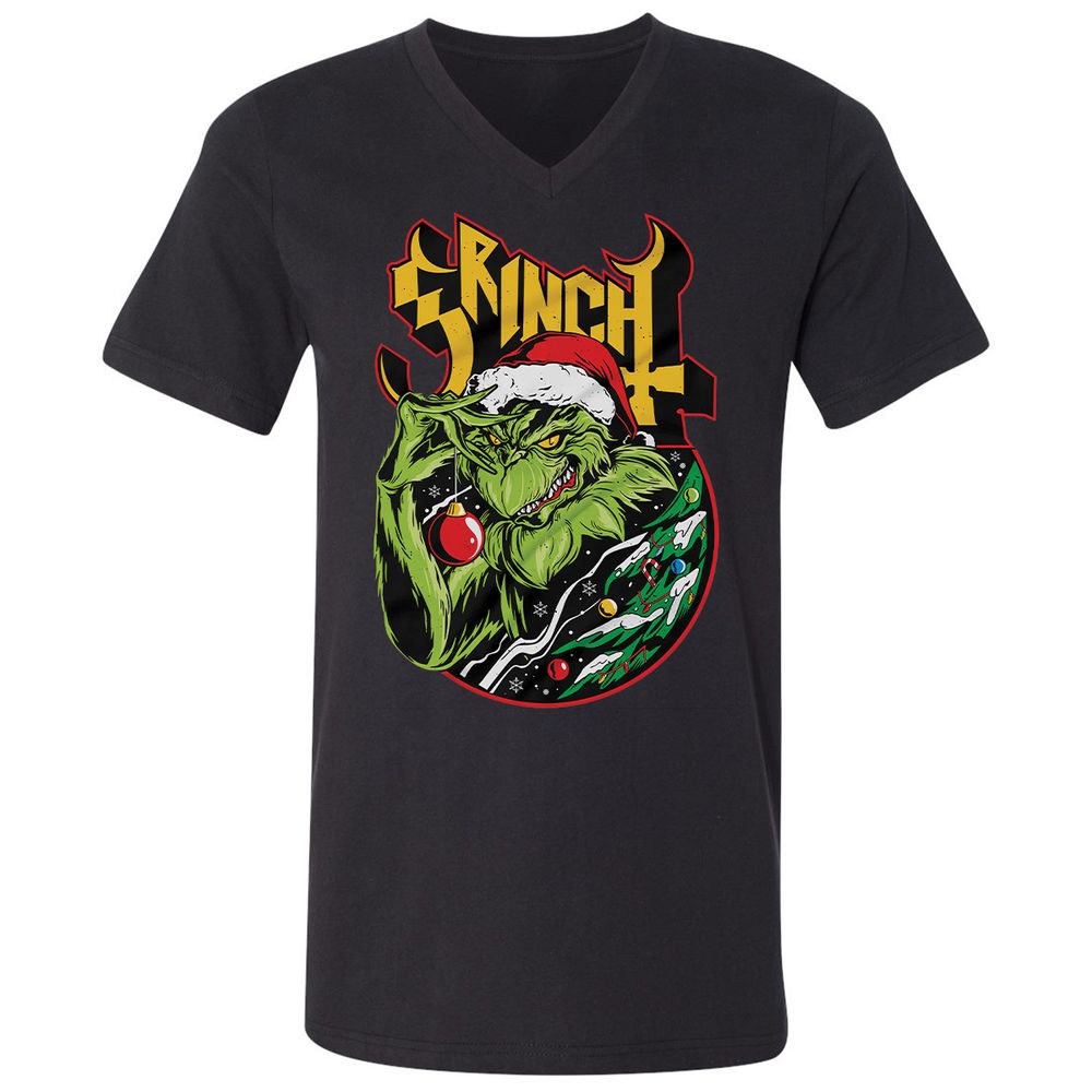 Unisex V-Neck T-Shirt - UH86W3HC - Black - 1