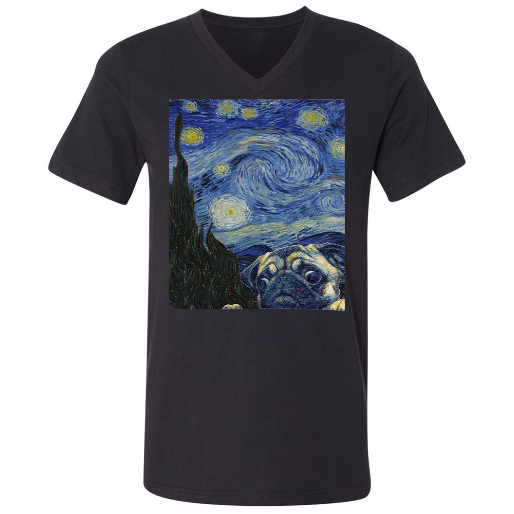 Unisex V-Neck T-Shirt - HJTLKY25 - Black - 1