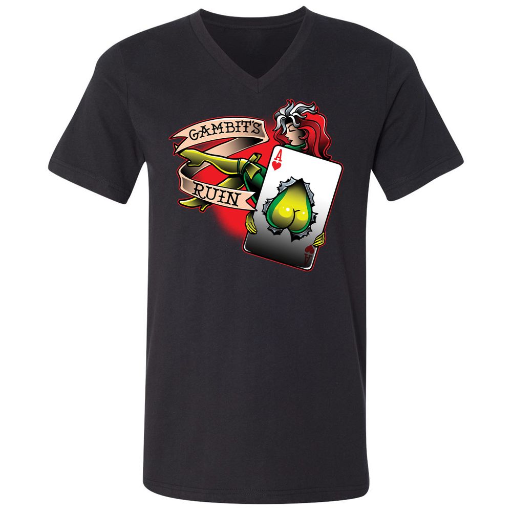 Unisex V-Neck T-Shirt - K19KYJFX - Black - 1