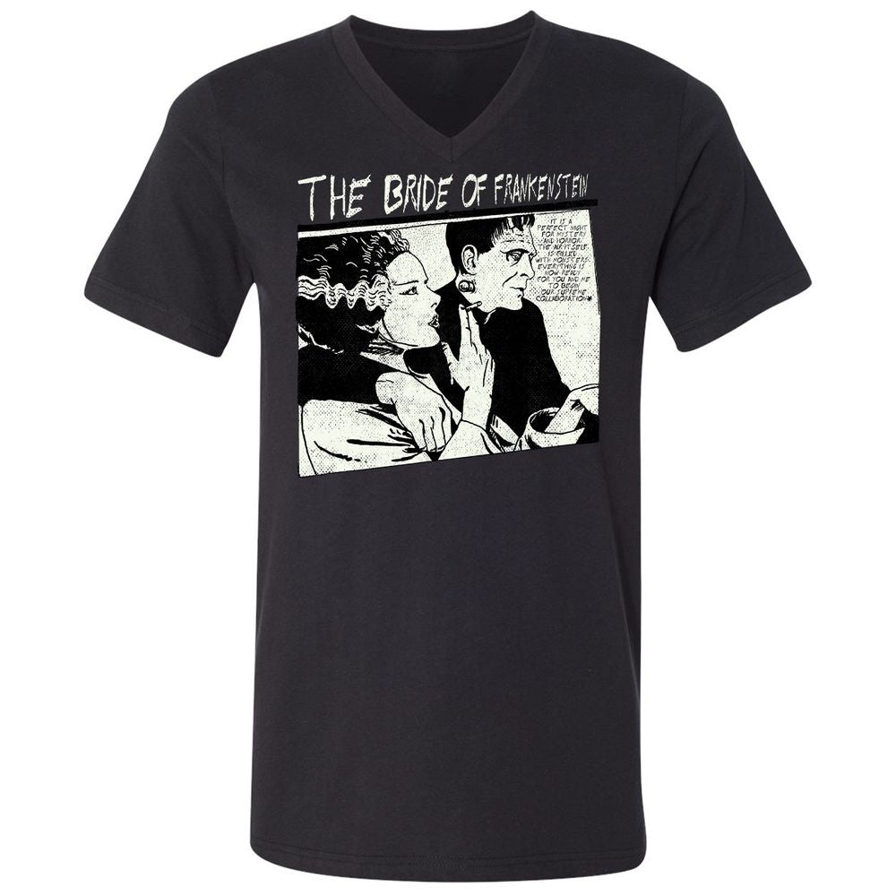Unisex V-Neck T-Shirt - UR997JAH - Black - 1