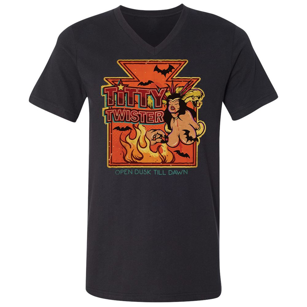 Unisex V-Neck T-Shirt - UMUWJ6LJ - Black - 1