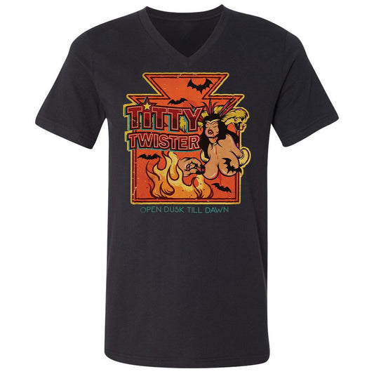 Unisex V-Neck T-Shirt - UMUWJ6LJ - Black - 1