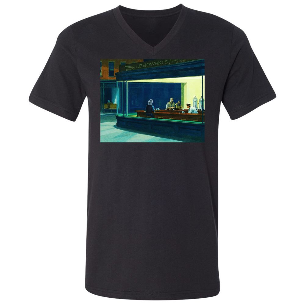 Unisex V-Neck T-Shirt - H44PJC6B - Black - 1