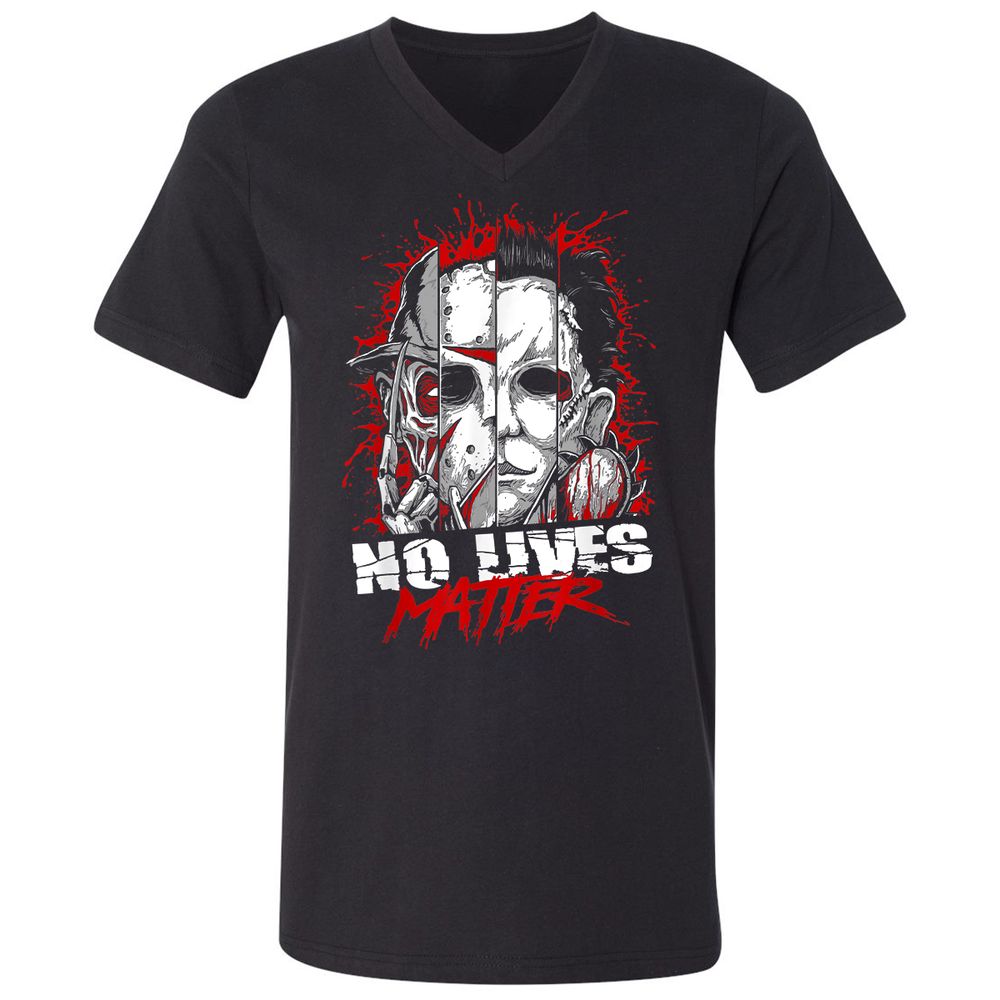 Unisex V-Neck T-Shirt - RLF9DXWE - Black - 1