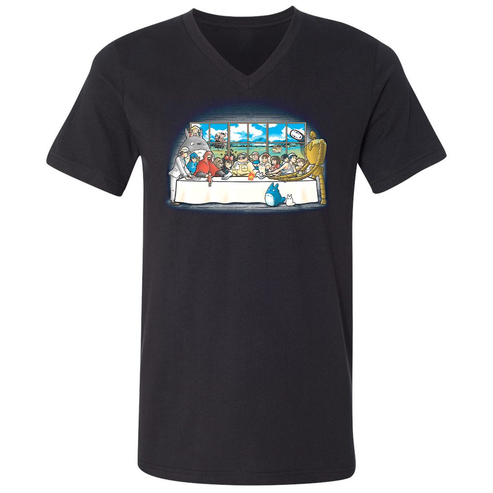 Unisex V-Neck T-Shirt - EMNYQRNP - Black - 1