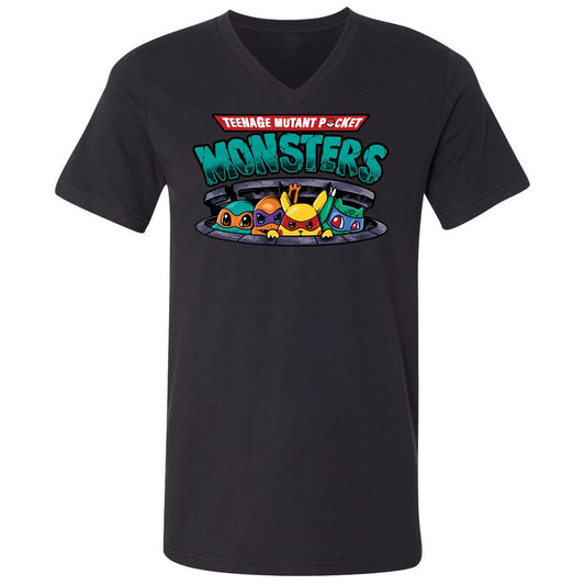 Unisex V-Neck T-Shirt - Q1WZVHMB - Black - 1