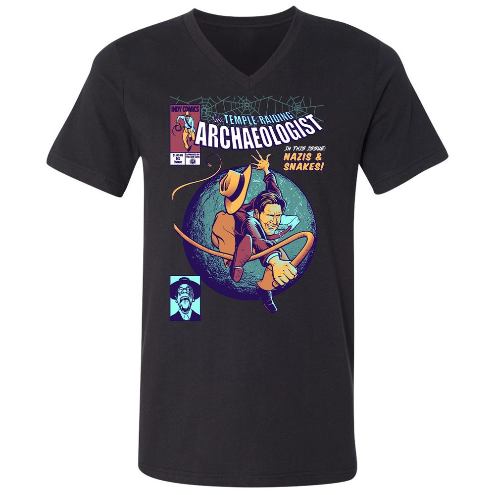 Unisex V-Neck T-Shirt - BNNYYSX8 - Black - 1