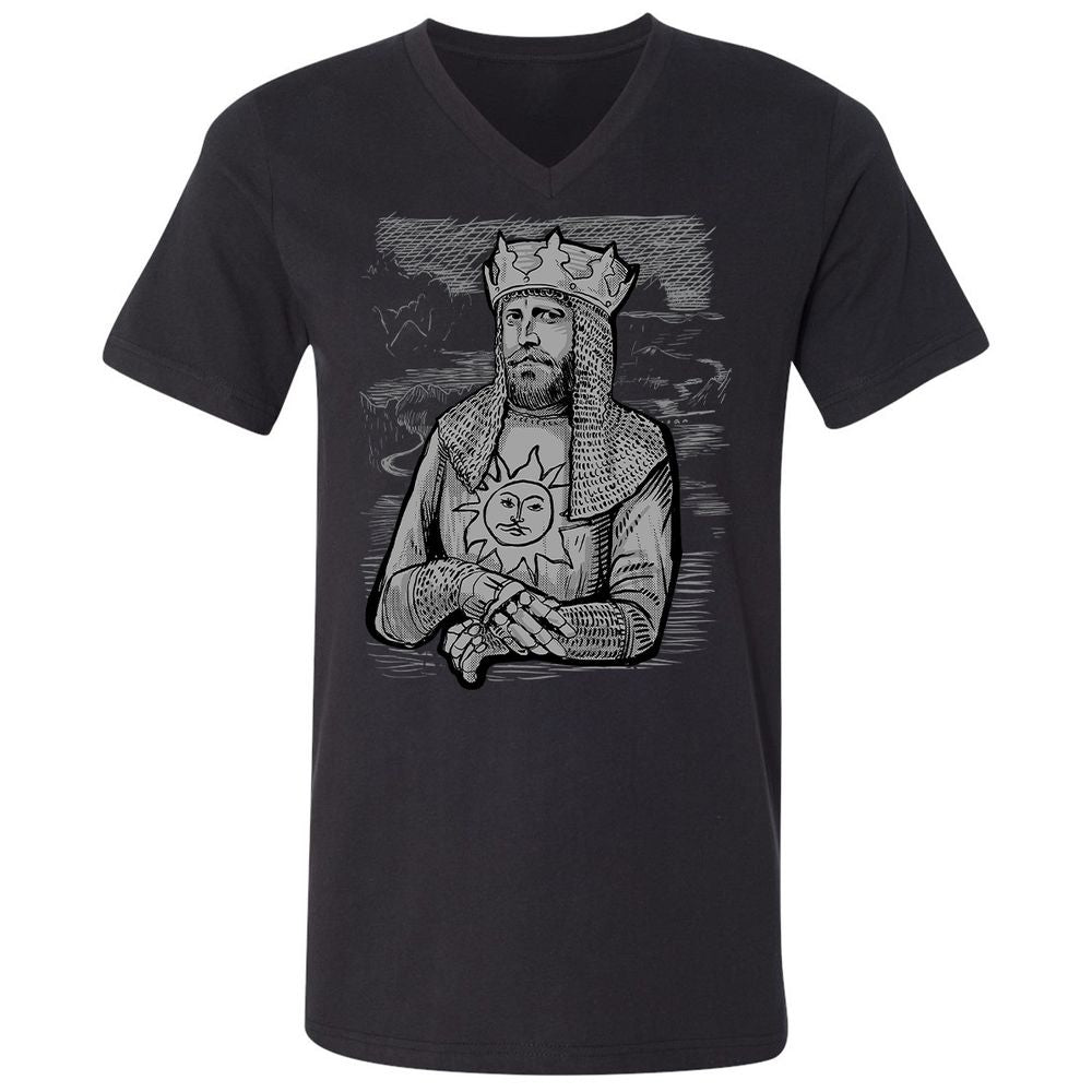 Unisex V-Neck T-Shirt - J46FX5JT - Black - 1