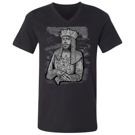 Unisex V-Neck T-Shirt - J46FX5JT - Black - 1