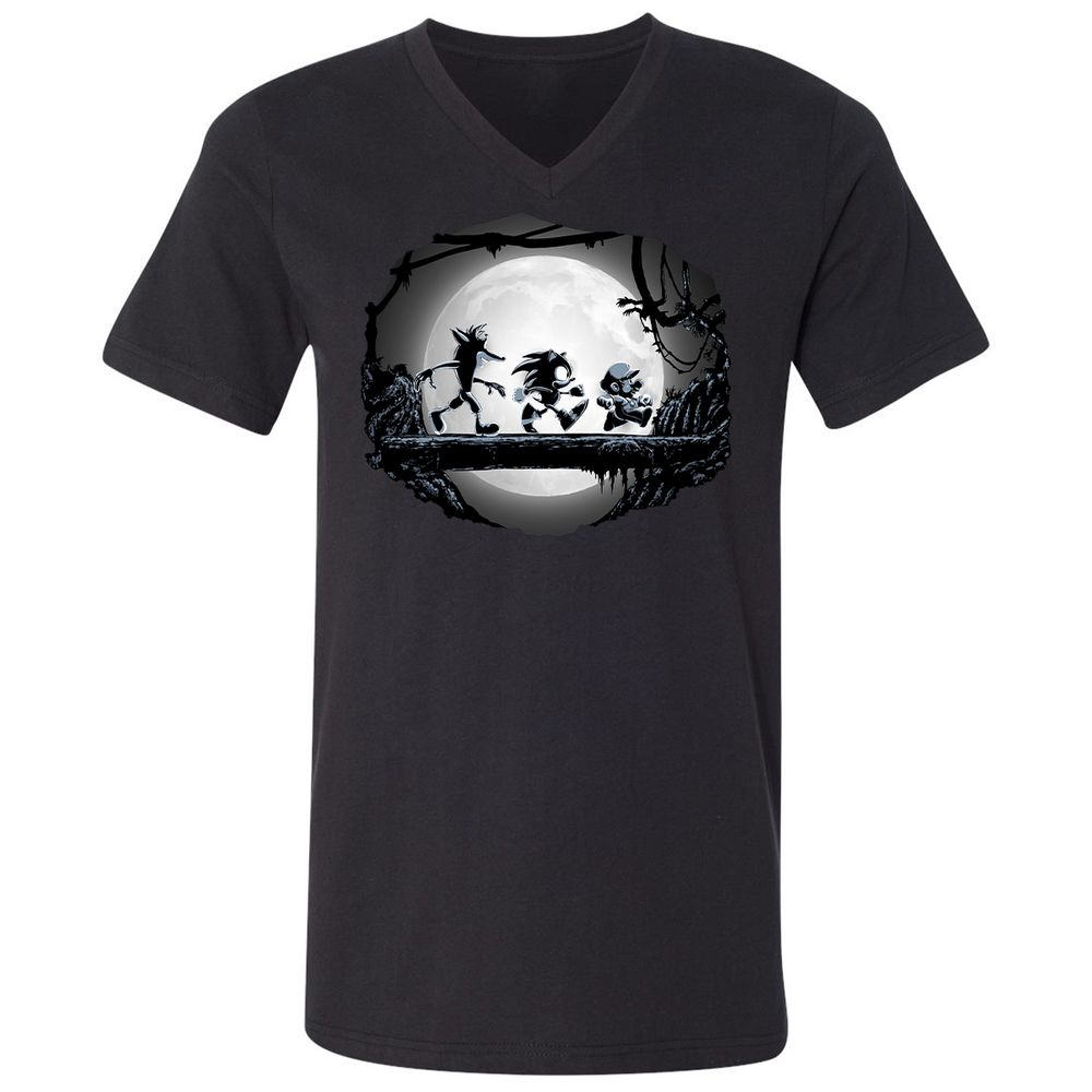 Unisex V-Neck T-Shirt - UA6Z4VUN - Black - 1