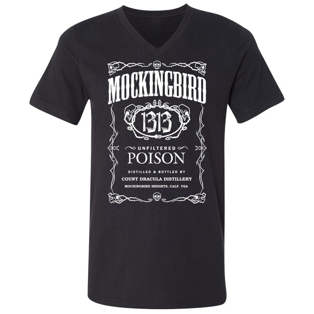 Unisex V-Neck T-Shirt - CVE8YJA6 - Black - 1