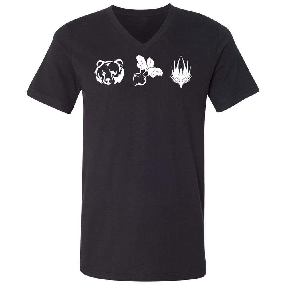 Unisex V-Neck T-Shirt - TB28D6XX - Black - 1