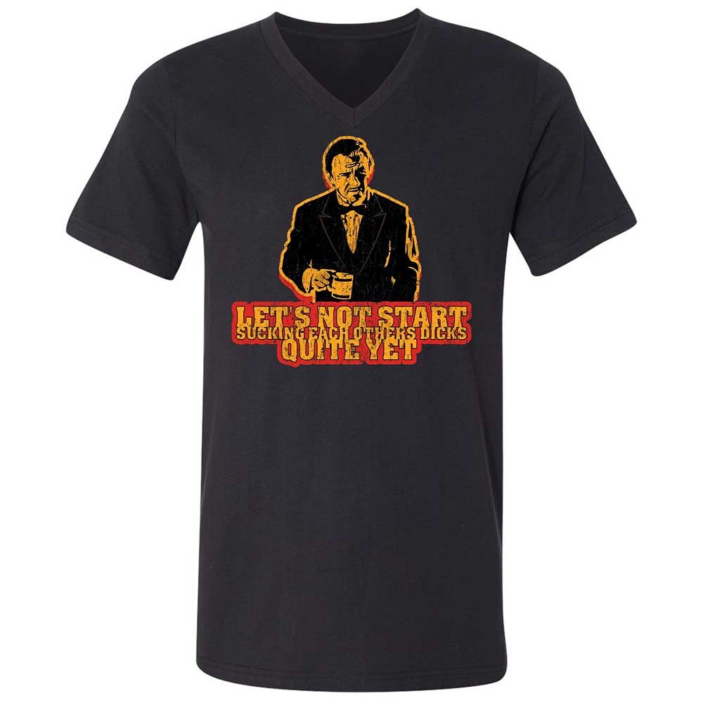 Unisex V-Neck T-Shirt - E6WE79KT - Black - 1