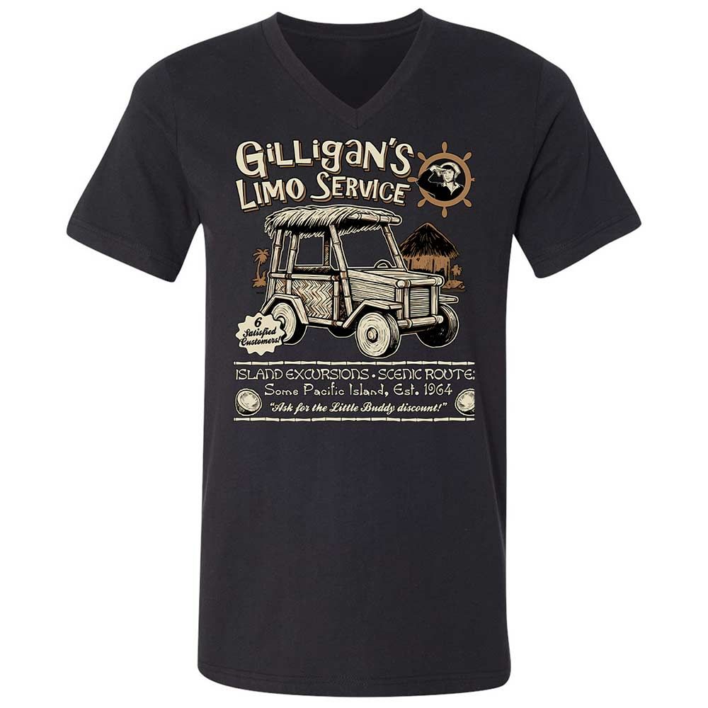 Unisex V-Neck T-Shirt - 6BLZMP7U - Black - 1