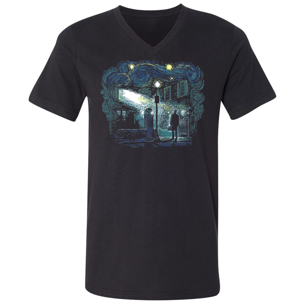 Unisex V-Neck T-Shirt - 92UGCPD8 - Black - 1