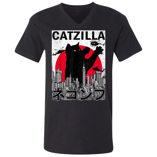 Unisex V-Neck T-Shirt - Q99Q2HJ6 - Black - 1