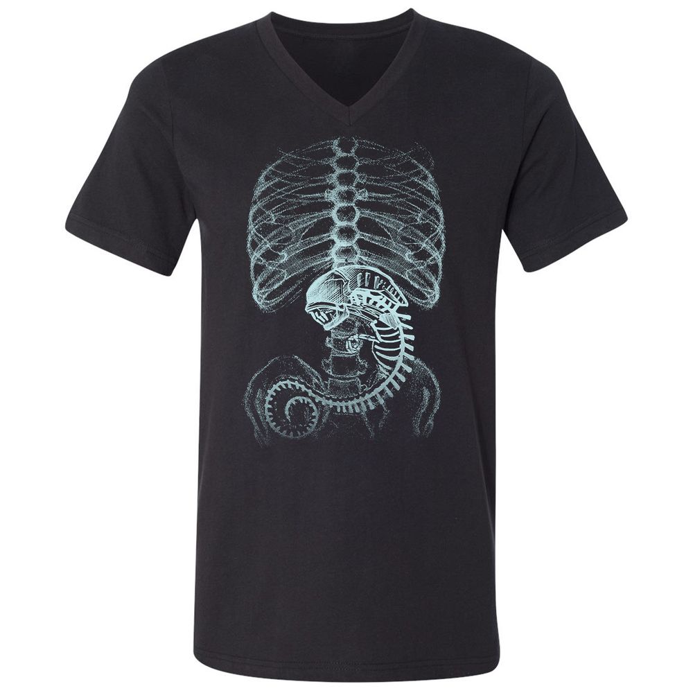Unisex V-Neck T-Shirt - AXNNW9YT - Black - 1